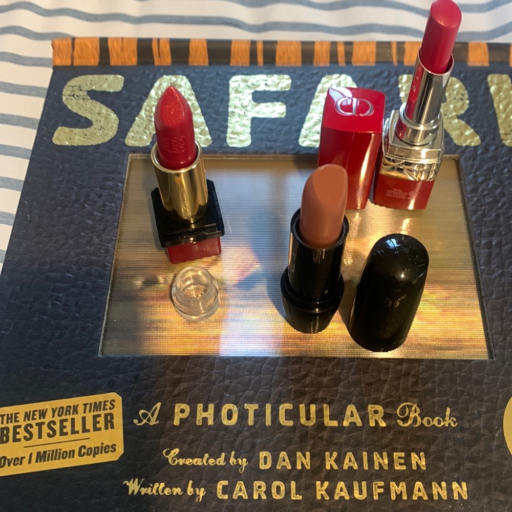 Trio of luxurious lipsticks!! Lipstick 💄  👄
Dior. Lancome. Guerlain.